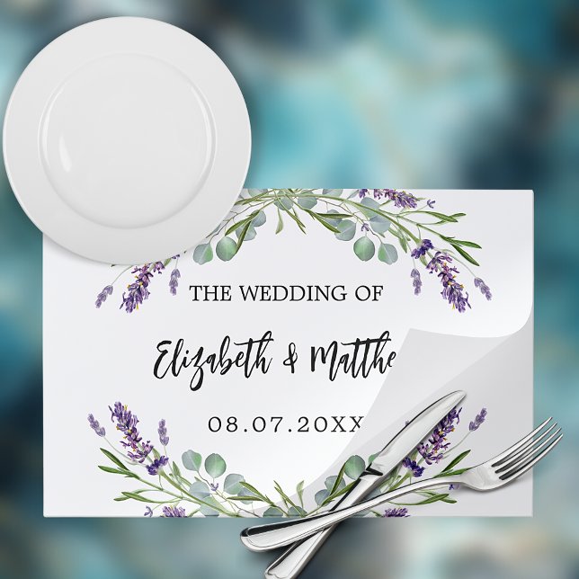 Lavender eucalyptus party wedding paper placemat (Creator Uploaded)