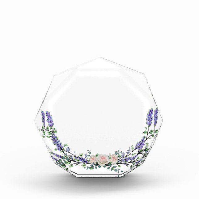 Lavender Eucalyptus pink white rose  Acrylic Award (Front)