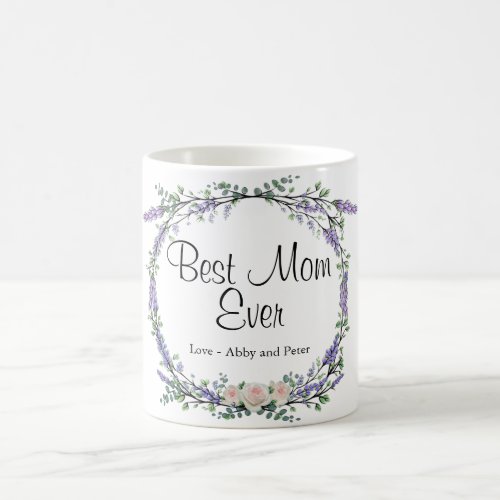 Lavender Eucalyptus pink white roses Mom Coffee Mug