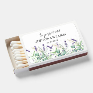 Lavender Eucalyptus Purple Floral Wedding Elegant Matchboxes
