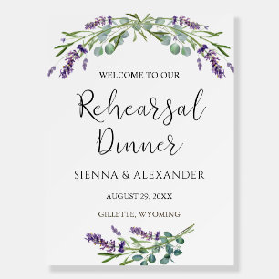 Lavender Eucalyptus Rehearsal Dinner Welcome Foam Board