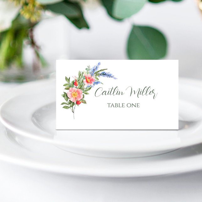 Lavender Eucalyptus Rustic Wedding Place Cardd Place Card (Creator Uploaded)