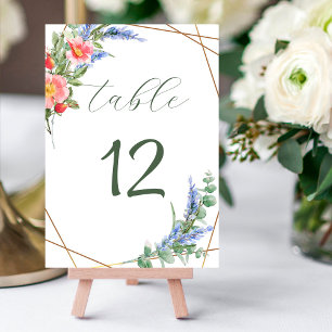 Lavender Eucalyptus Rustic Wedding Table Number