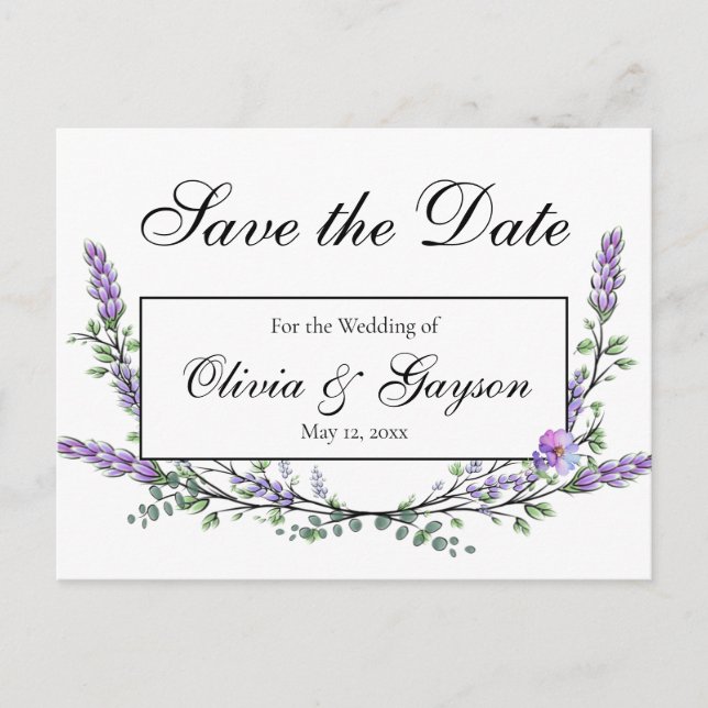 Lavender Eucalyptus watercolor botanical  Postcard (Front)