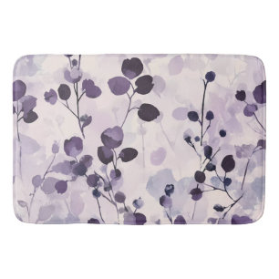 Lavender Eucalyptus Watercolor Floral Bath Mat