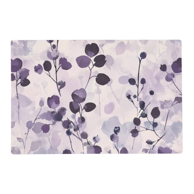 Lavender Eucalyptus Watercolor Floral  Placemat (Front)