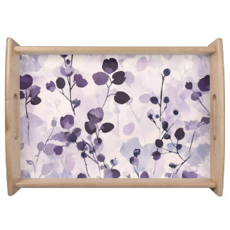 Lavender Eucalyptus Watercolor Floral Serving Tray