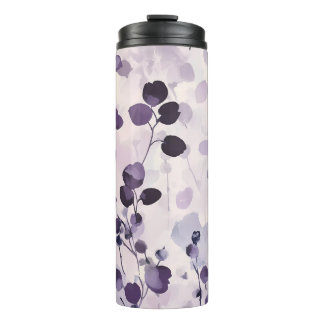 Lavender Eucalyptus Watercolor Floral Thermal Tumbler
