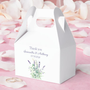 Lavender Eucalyptus Watercolor Herbs Wedding Favor Boxes