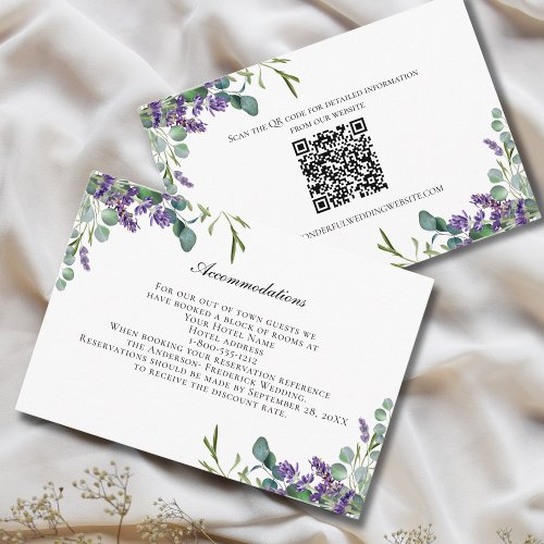 Lavender Eucalyptus Wedding Enclosure Card