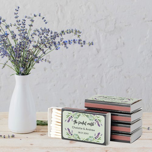 Lavender eucalyptus wedding perfect match matchbox