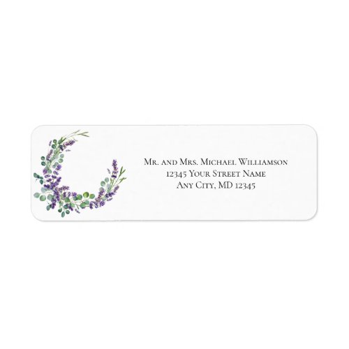 Lavender Eucalyptus Wedding Return Address  Label