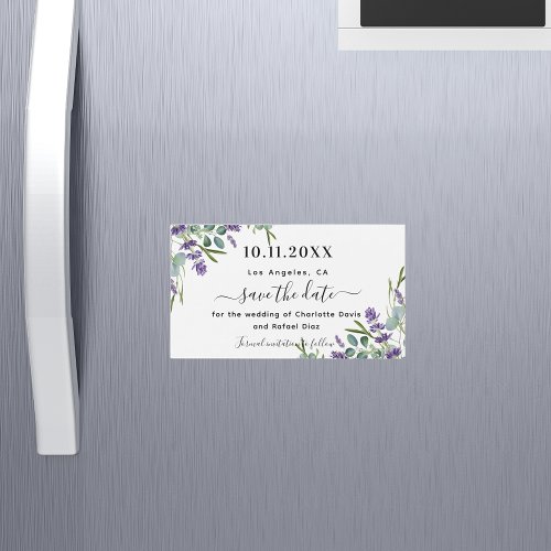 Lavender eucalyptus wedding Save the Date magnet