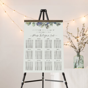 Lavender & Eucalyptus Wedding Seating Chart Foam Board