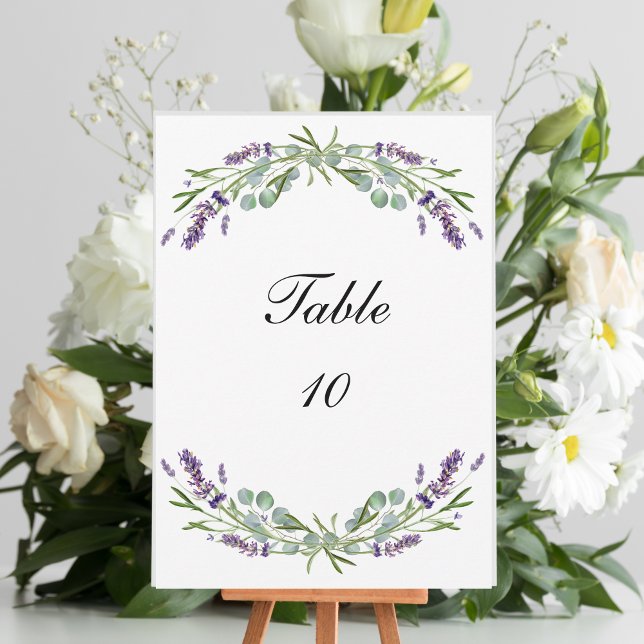 Lavender Eucalyptus Wedding Table Number Cards (Creator Uploaded)