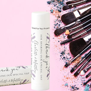 Lavender eucalyptus wedding thank you lip balm