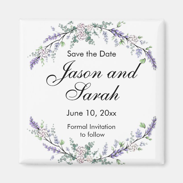 Lavender eucalyptus white roses  magnet (Front)