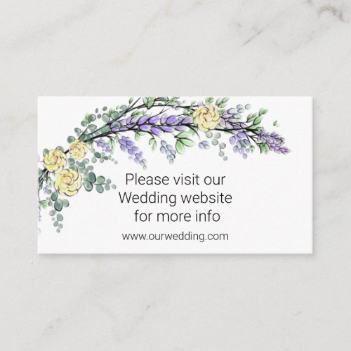 Lavender eucalyptus yellow roses botanical  enclosure card