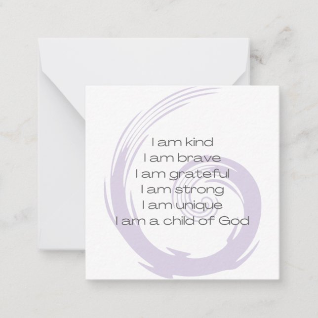 Lavender Everyday Affirmation Cards For Kids (Front)