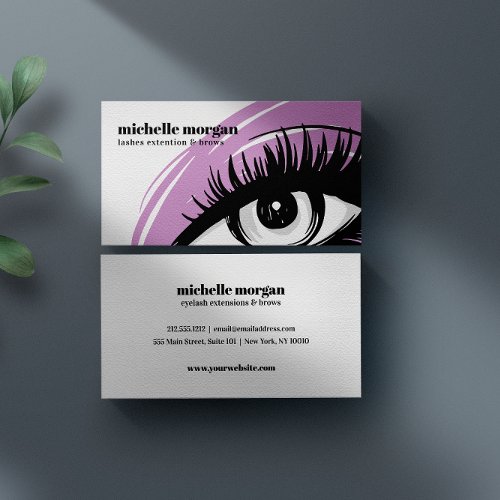 Lavender Eye shadow  Eyelash Brows professional Business Card