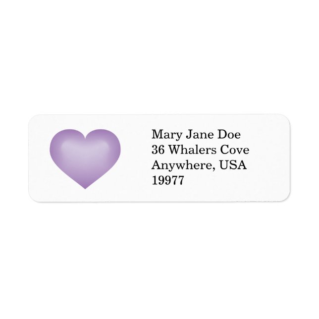 Lavender Fade Heart Label (Front)