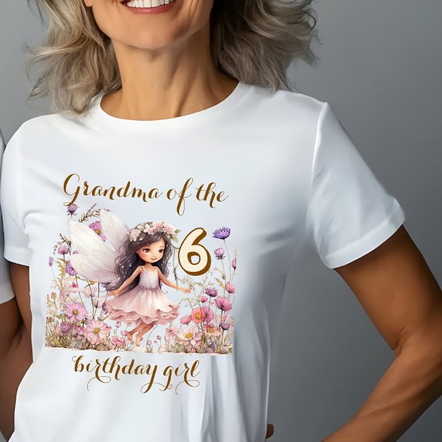Lavender Fairy wildflower Grandma of birthday girl T-Shirt (Creator Uploaded)