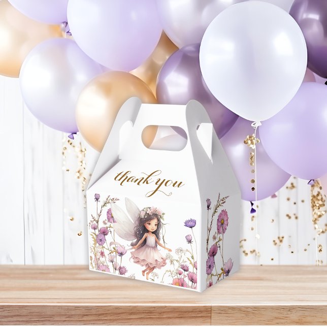 Lavender Fairy wildflower pixie birthday Favor Boxes (Creator Uploaded)