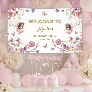 Lavender Fairy wildflower pixie Welcome Sign