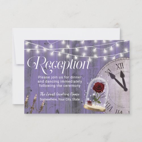 Lavender Fairytale Wedding Rose Dome Reception Invitation