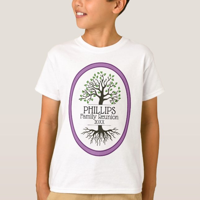 Lavender Family Tree Family Reunion T-Shirt (Front)