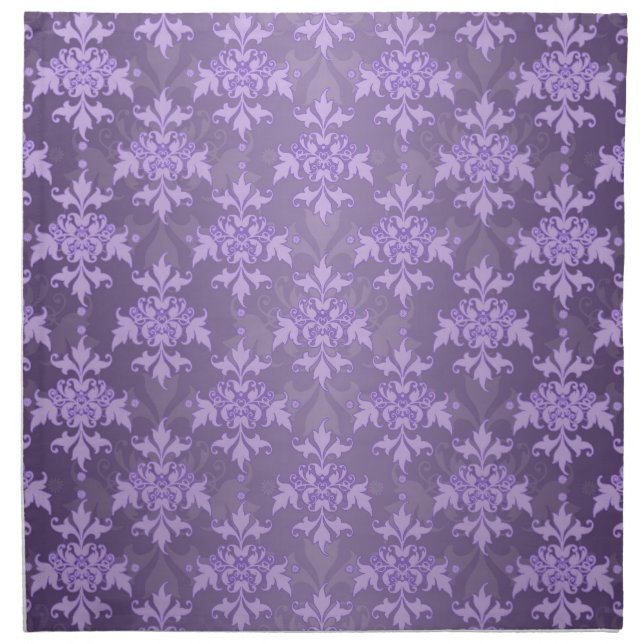 Lavender Fancy Damask Cloth Napkin (Front)