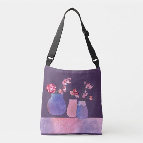 Lavender Fantasy Peaceful Thoughts Collage  Crossbody Bag