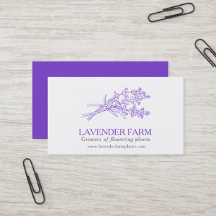Lavender farm plant suppliers business card
