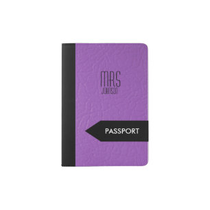 Lavender Faux Leather   Personalize Passport Holder