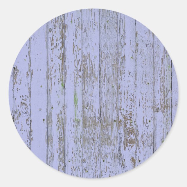 Lavender Faux Wood Texture Round Sticker (Front)