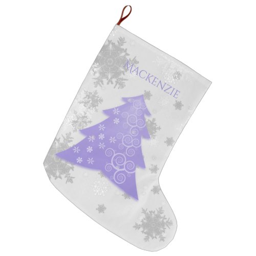 Lavender Festive Christmas Tree Stocking