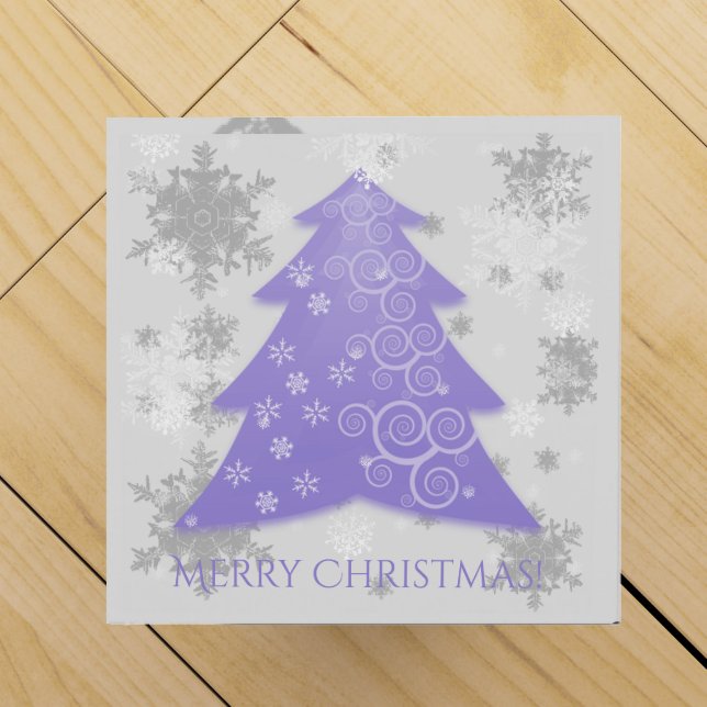 Lavender Festive Christmas Tree Wine Gift Box (Top)
