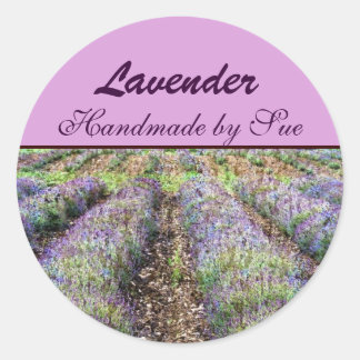 lavender field classic round sticker