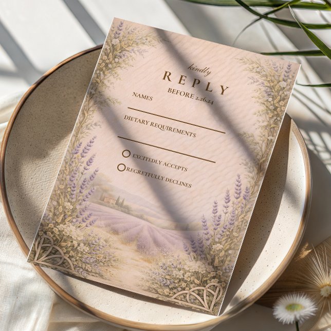 Lavender Field Countryside Wedding RSVP Card (Creator Uploaded)