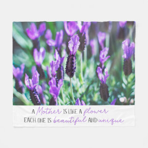 Lavender field floral mothers day purple flowers fleece blanket