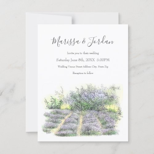 Lavender Field  Invitation