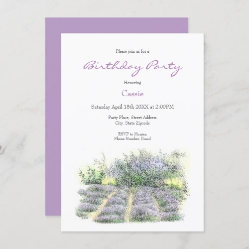 Lavender Field Invitation