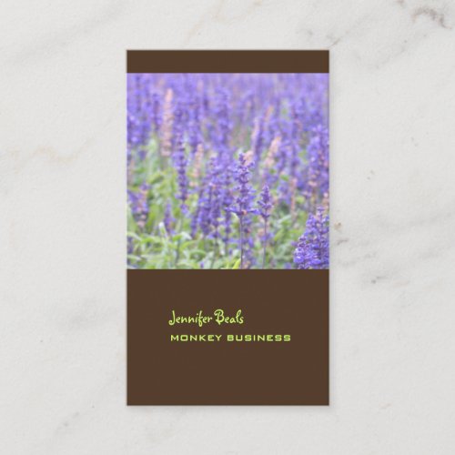 Lavender field photograph + chocolate business cards