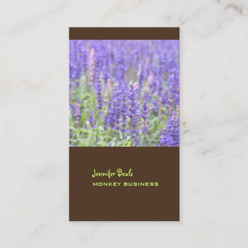 Customizable Lavender field photograph + chocolate business cards
