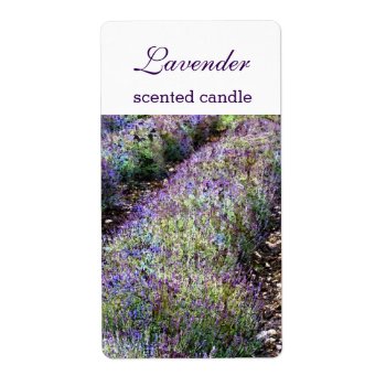 Lavender Field Scented Candlecustomized Label by myworldtravels at Zazzle
