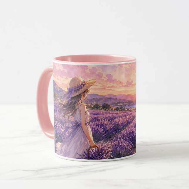Lavender Field Sunset Mug (Front Left)