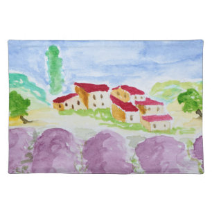 Lavender Fields Abbaye de Senanque Provence Cloth Placemat