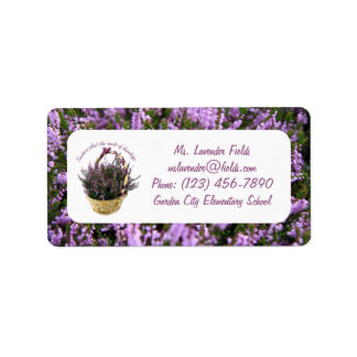 Lavender Fields and Basket Teacher Info Labels
