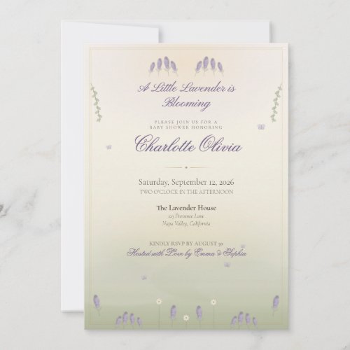 Lavender Fields Baby Shower Invitation