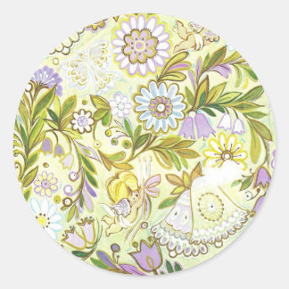 Lavender Fields Forever Floral Classic Round Sticker